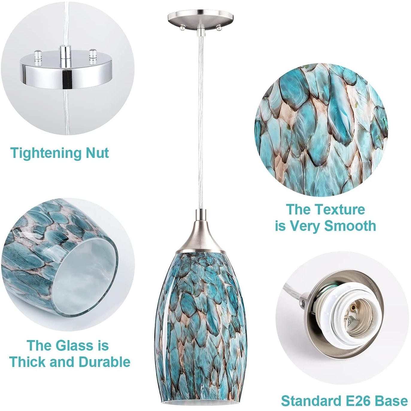 Thick glass pendant light on sale