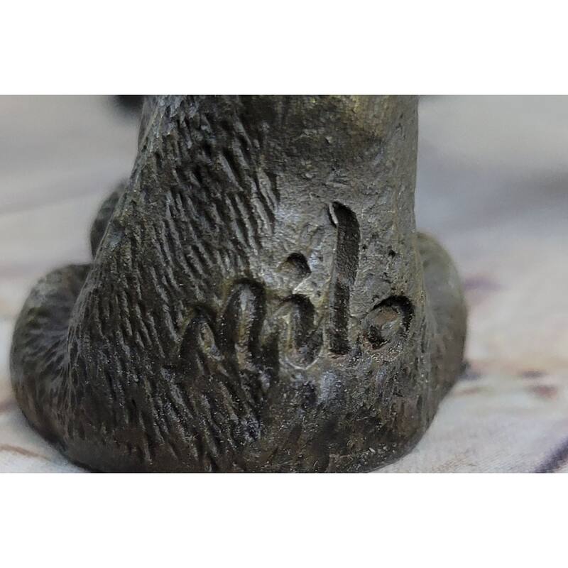 Bronze Metal Imitative Cat Kitten Housecat Sculpture Statue Figurine Feline Art Signed Original