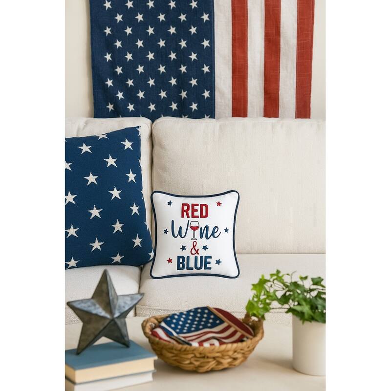 Red, Wine & Blue Pillow