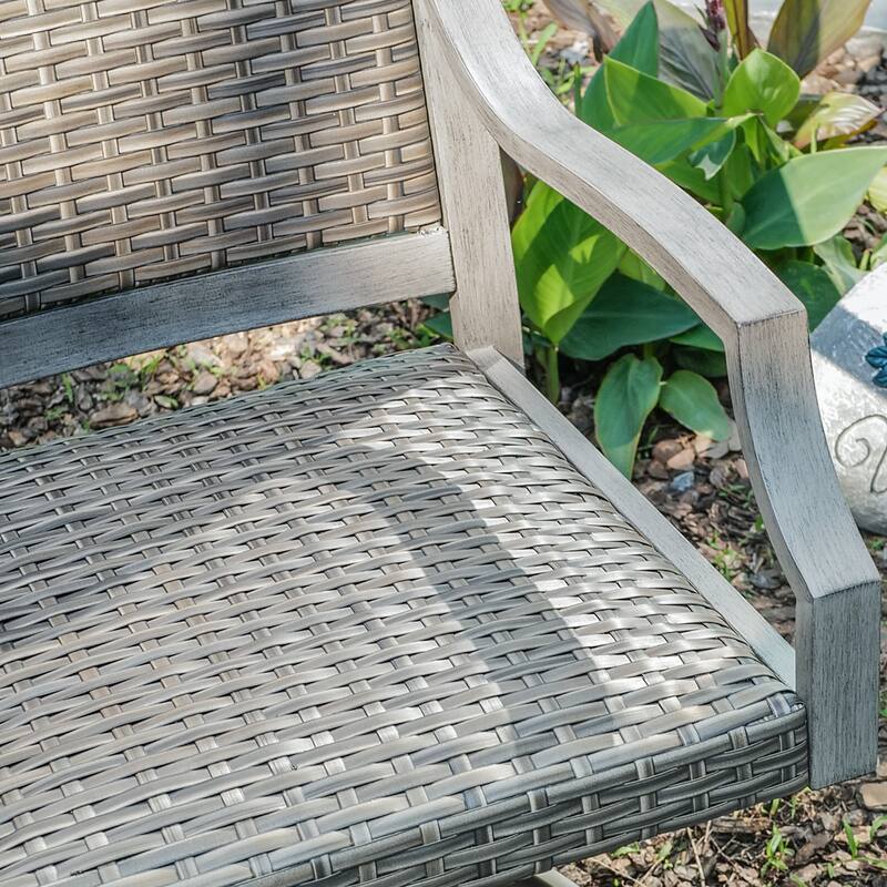 All-Weather Wicker Patio Chairs, Padded Outdoor Dining Set, Rattan Design