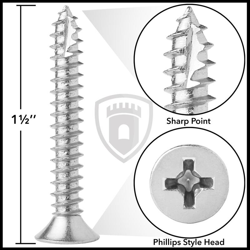 Wood Screws 9 x 112in for Door Hinges 25 pack