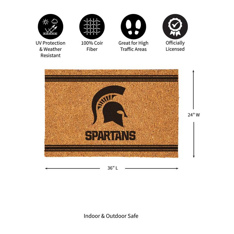Michigan State University Monochrome Indoor/Outdoor Coir Door Mat