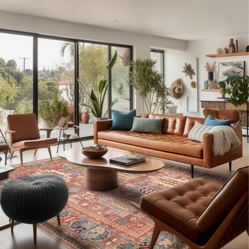 ECARPETGALLERY Hand-knotted Jules Serapi Dark Violet Wool Rug - 7'11 x 9'9