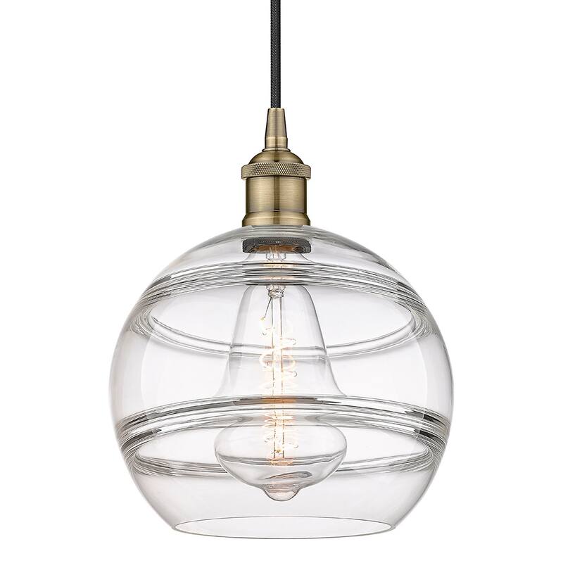 Innovations Lighting 616-1P 12 10 Rochester Pendant Rochester 10" Wide - Antique Brass / Clear