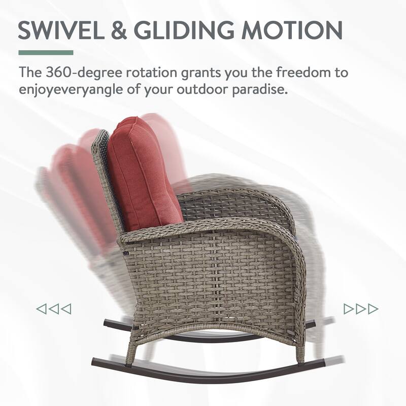 Outdoor Glider Sofa Rocker Chairs Coffee Table