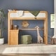 preview thumbnail 17 of 29, Walker Edison Twin Loft Bed with Desk Natural Pine