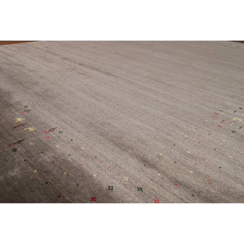 Brown Tribal Gabbeh Oriental Area Rug Hand-Knotted Wool Carpet - 7'10" x 9'7"