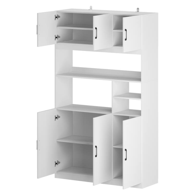78"H Kitchen Pantry Storage Cabinets with Hutch Kitchen Buffet