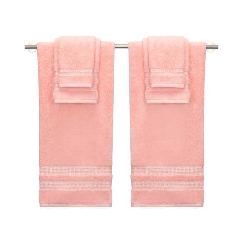 Caro Home Belaire 6 PC Towel Set - BATH 30" X 54", HAND 18" X 28", WASH 13" X 13"