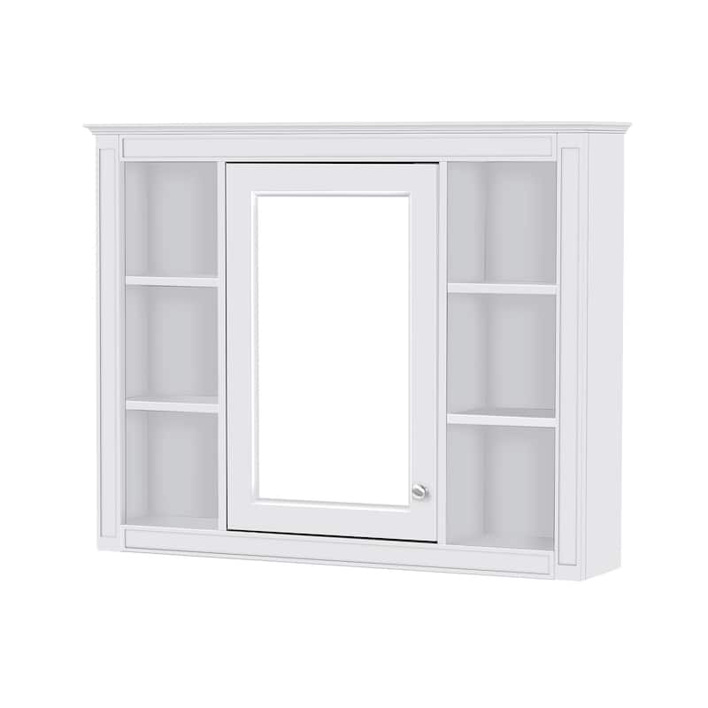 35" x 27.5" Modern Bathroom Medicine Cabinet, Wall Mounted Bathroom Storage Cabinet with Mirror & Shelves (Not Include Vanity )