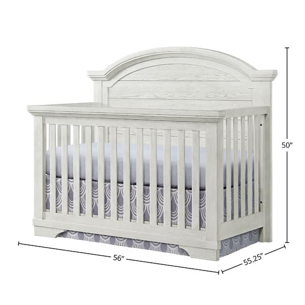 Foundry 56" Wide Arch Top Convertible Crib, White Dove