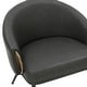 preview thumbnail 6 of 12, Mid-Century Modern Faux Leather and Metal Accent Chair - Vintage Charcoal and Black and Aged Gold