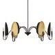 preview thumbnail 3 of 13, Uttermost Warwick 6 Light Matte Black Chandelier - 41.5"W x 41.5"D x 19"H