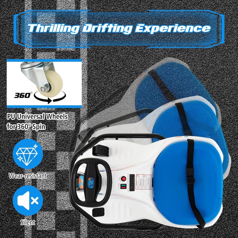Gymax Electric Drifting Go Kart for Kids w/ Spin Wireless Connection &