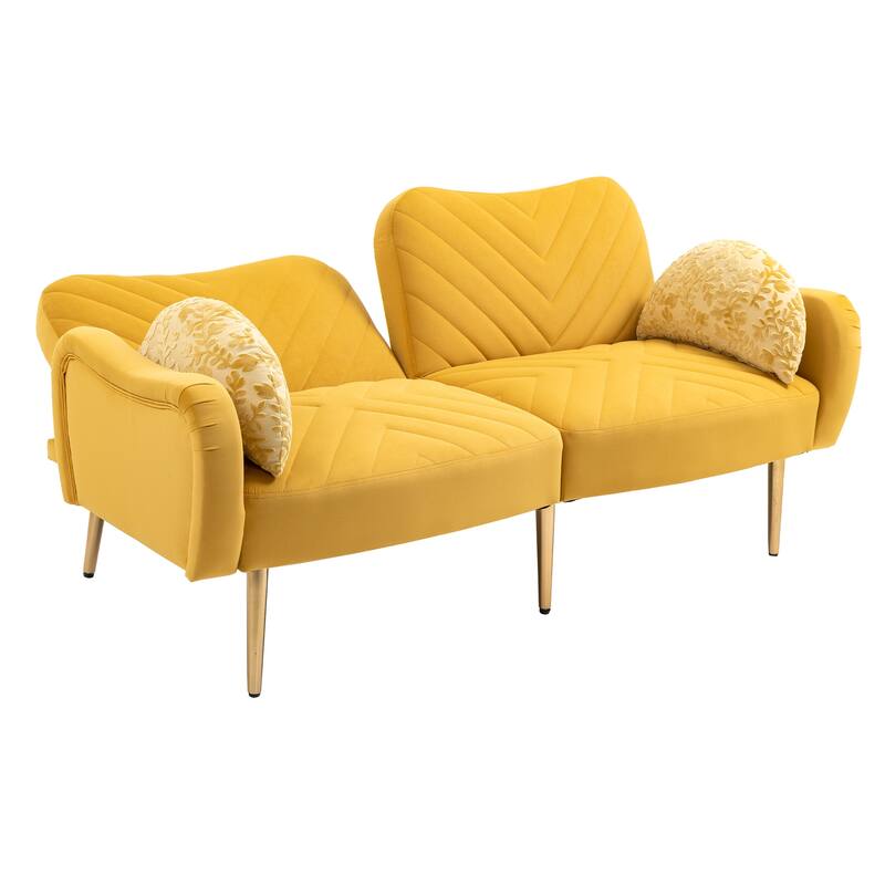 Couches for Living Room 65 inch, Mid Century Modern Velvet Love Seats