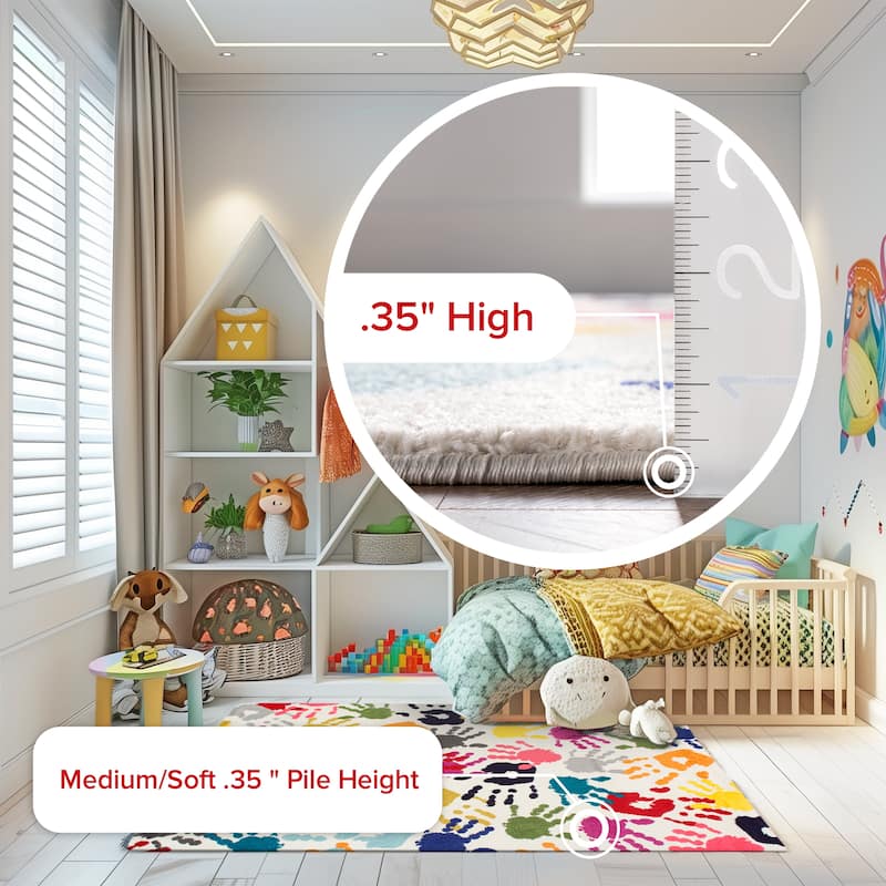 Nuloom Pinkie Handprint Kids Area Rug