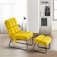 preview thumbnail 54 of 67, MCombo Accent Chair with Ottoman,Velvet Modern Side Pocket Metal Legs Club Chair,0014