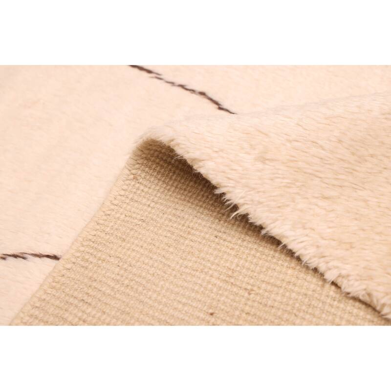 ECARPETGALLERY Hand-knotted Pak Finest Marrakesh Cream Wool Rug - 4'11 x 6'6