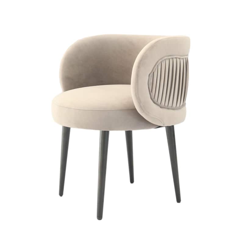 Lala 24 Inch Accent Chair, Modern Cushioned Seat, Curved, Velvet Gray