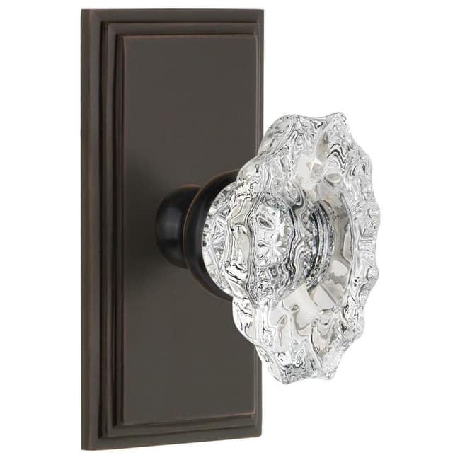 Grandeur Carre Solid Brass Rose Single Dummy Door Knob with Biarritz