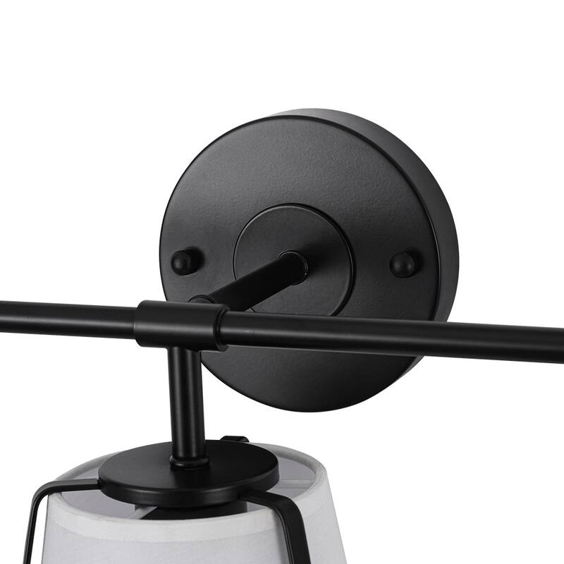 Bohemian 3-Light Ivory Fabric Shade Vanity Wall Light 24.4 in