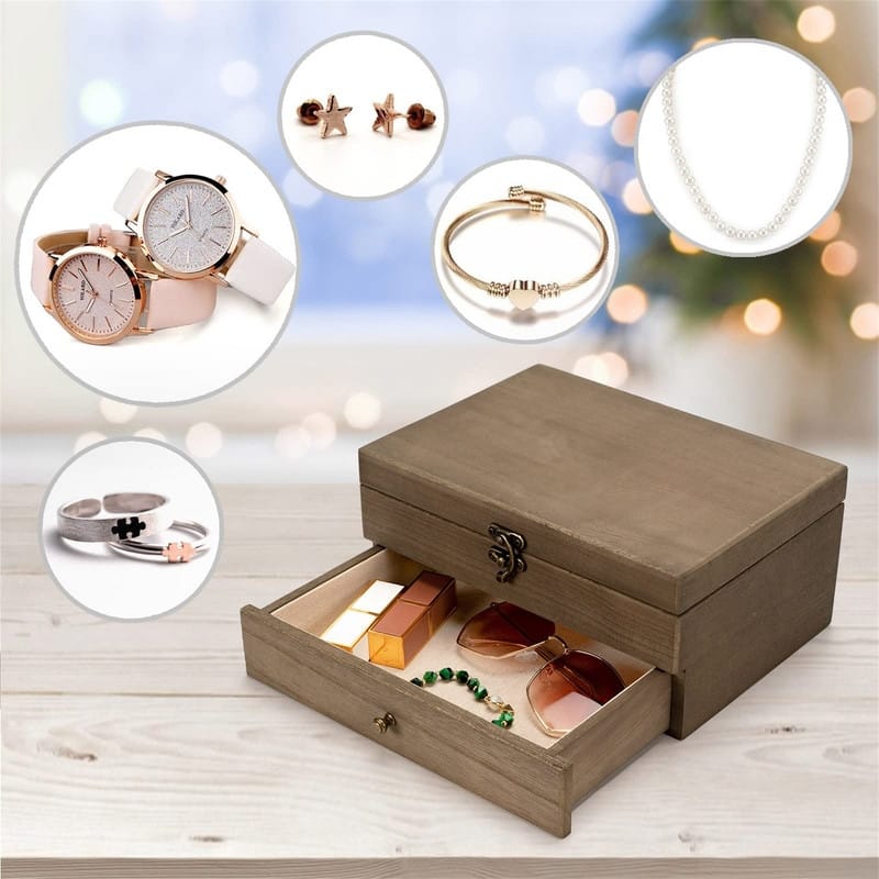 Jewelry Box for Women - 7"D x 10"W x 4.8"H