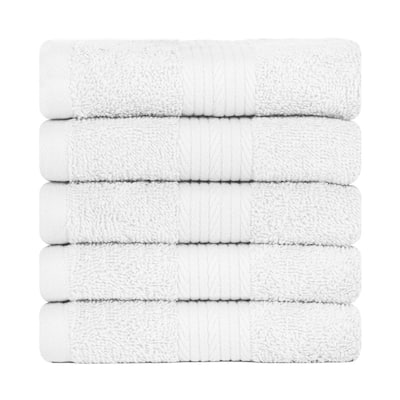Pure Cotton 600 GSM Absorbent Washcloths 12x12 Inch by Ample Decor - 5 Pcs