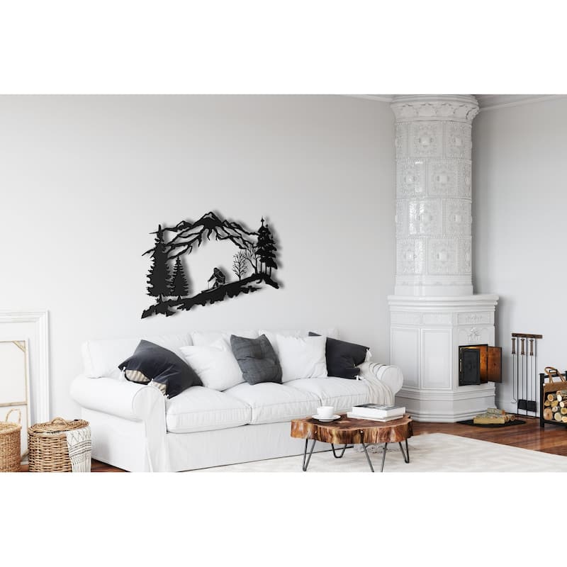Skier Metal Wall Decor for Home and Outside
