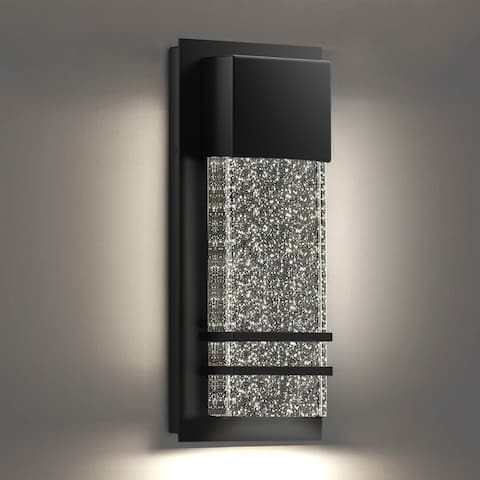 14 inch Black 12W Crystal Bubble Glass Modern LED Wall Sconce - 14 inch