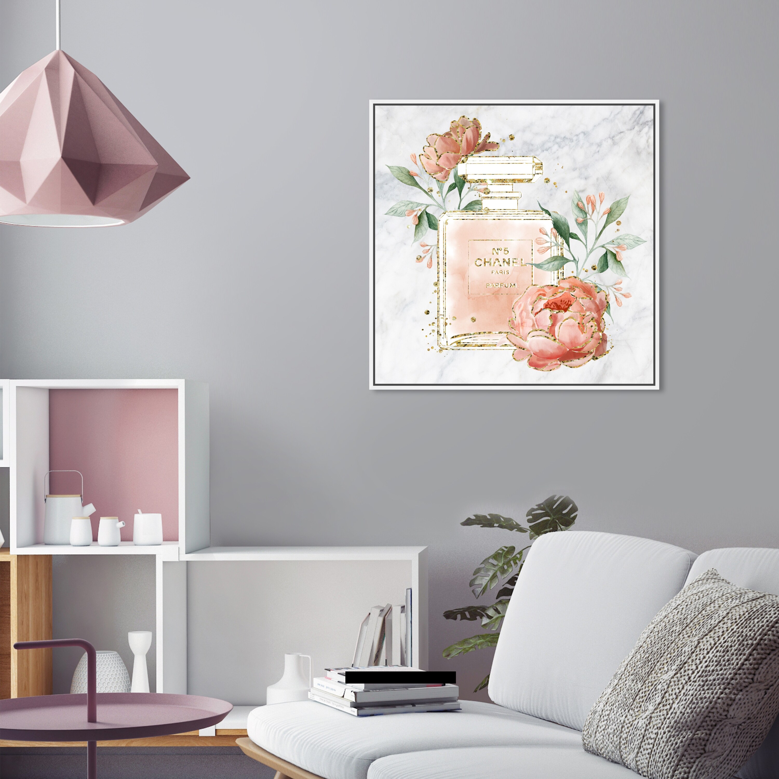 Oliver Gal 'Blush Perfume Florals' Fashion and Glam Wall Art