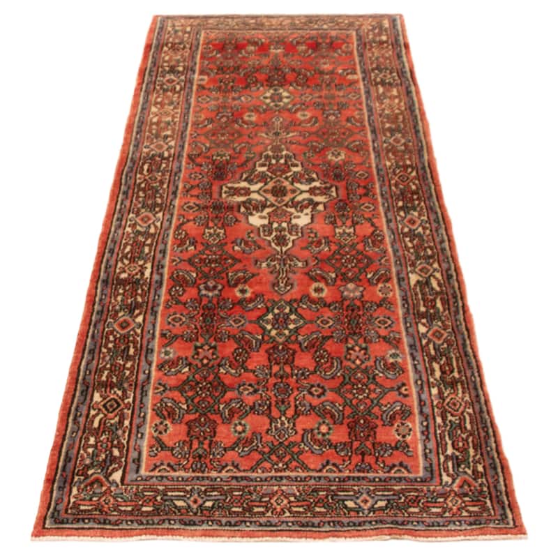 ECARPETGALLERY Hand-knotted Andelz Light Red Wool Rug - 3'7 x 10'0