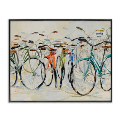 Stupell Abstract Expressive Bicycles Framed Giclee Art Design By Dusza