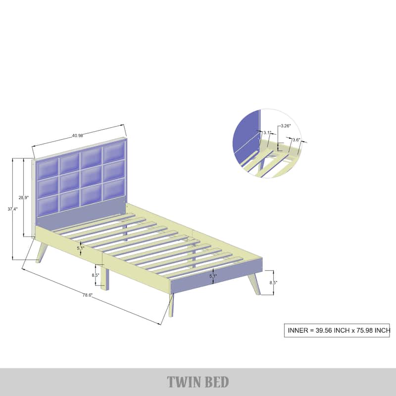 CraftPorch Vintage Wooden Platform Bed