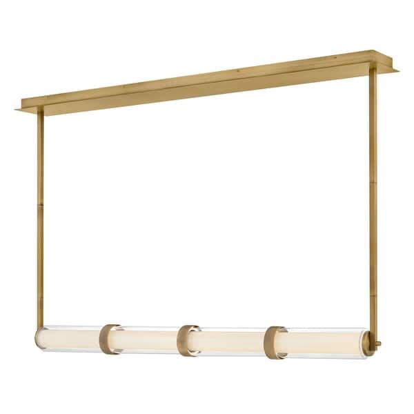 slide 2 of 10, Fredrick Ramond FR41486 Cy 50" Wide LED Linear Chandelier Lacquered Brass