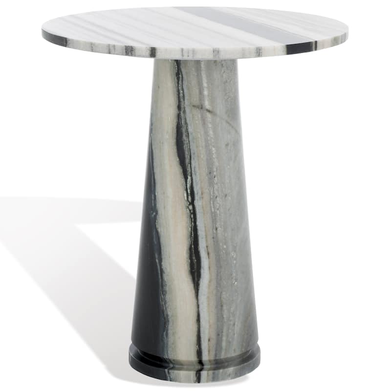 SAFAVIEH Couture Ghicu Tall Round Marble Accent Table - 22 In W x 21 In D x 24 In H - 21"W x 21"D x 24"H