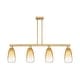 preview thumbnail 49 of 47, Innovations Lighting Urban Downtown - Brookhaven Almond - 4 Light 48" Stem Hung Island Light Brushed Brass/Amber