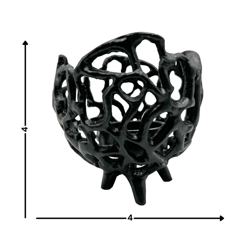 Decorative Handmade Aluminum Round Votive Candle holder Set of 2