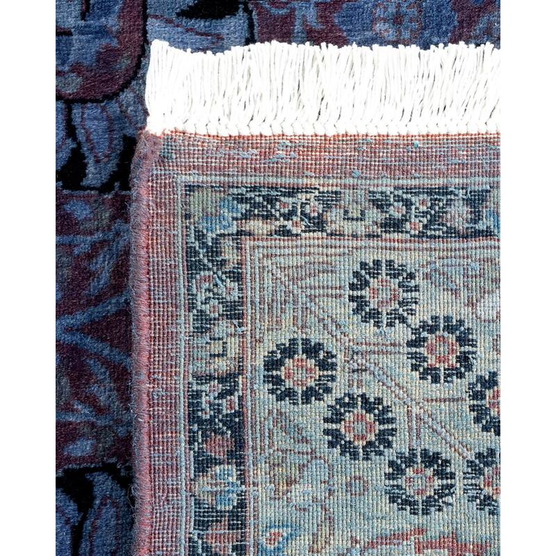 Overton Hand Knotted Wool Vintage Inspired Modern Contemporary Overdyed Purple Runner Rug - 3' 2" x 8' 9"