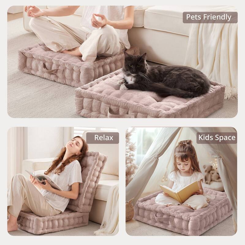 Intelligent Design Azza Poly Chenille Square Floor Pillow Cushion