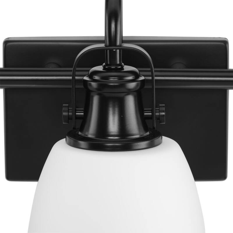 Preston Collection Three-Light Coastal Matte Black Bath and Vanity Light - 22.12 in x 7.37 in x 9 in