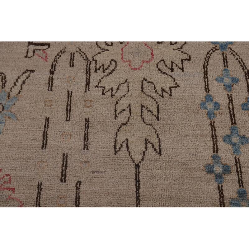 Vegetable Dye Oushak Oriental Large Area Rug Handmade Wool Carpet - 9'11"x 13'10"