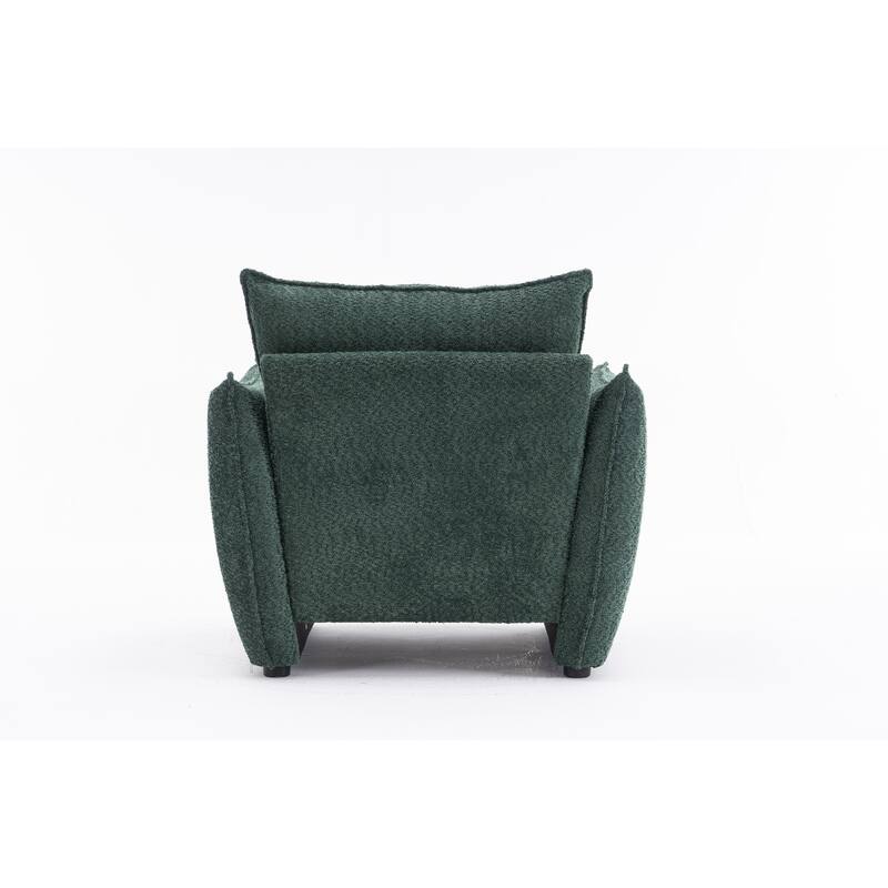 Chenille Sharp-Angle Accent Chairs with Steel Frame and Tool-Free Assembly