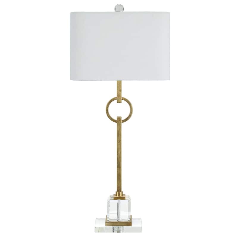 Elaina Table Lamp with Iron and Crystal Shade - Gold