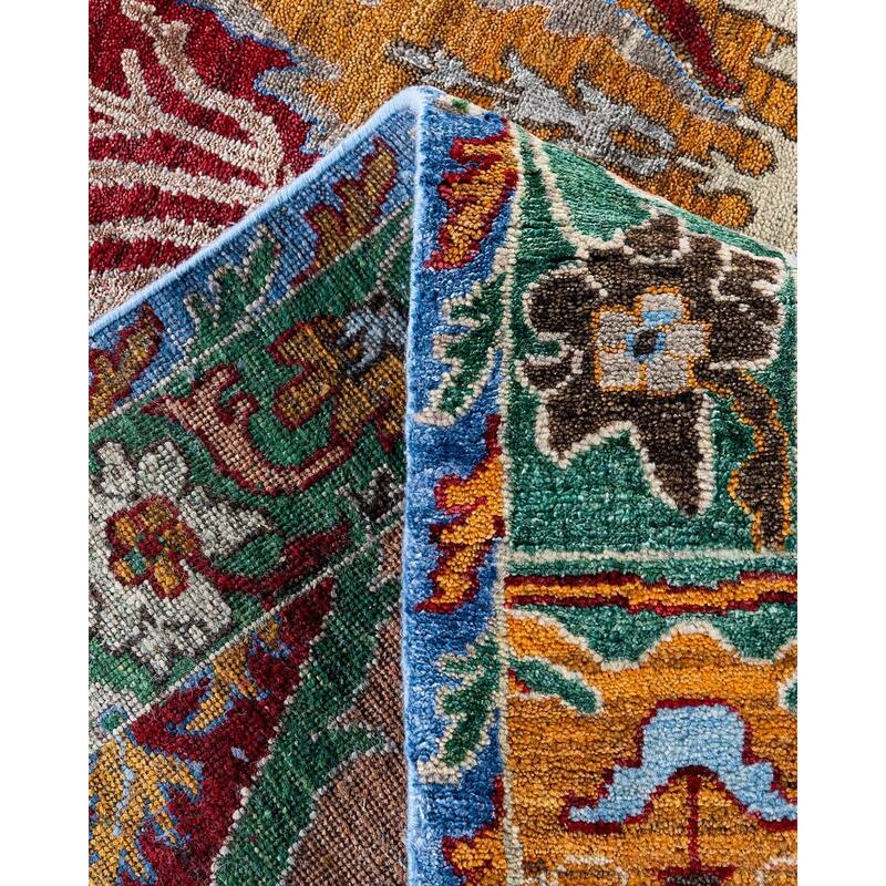 Modern One-of-a-Kind Hand-Knotted Area Rug, Red - 8' 1" x 10' 1"