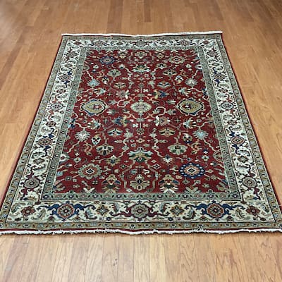 HERAT ORIENTAL Handmade 5'1 x 7' Serapi Wool Rug - 5'1" x 7'
