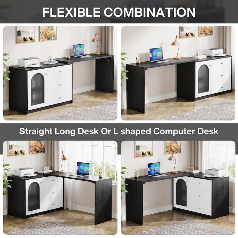 L Shaped Computer Desk Reversible Corner Home Office Desk