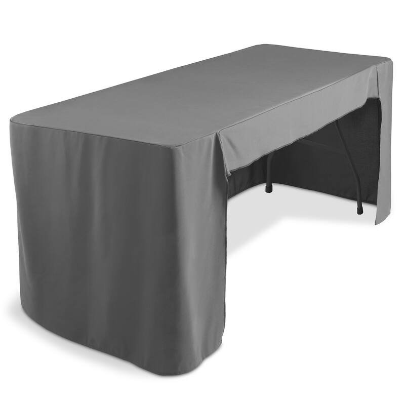 6ft Fitted Tablecloth with Open Back Trade Show Table Cover - 6 ft
