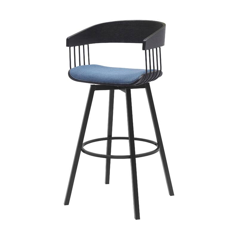 Modern Swivel Bucket Seat Bar Stool with Footrest and Armsrest Metal Frame for Kitchen Island
