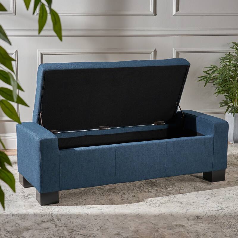 Storage Bench Upholstered Seat, End of Bed Bench Ottoman