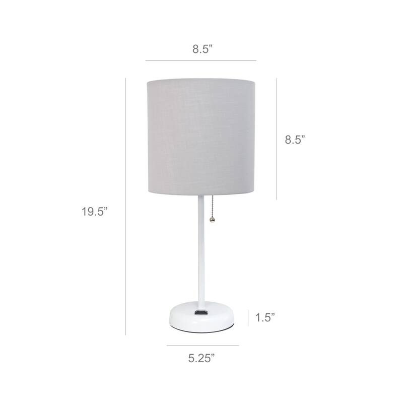Porch & Den Custer Metal/ Fabric Lamp with Charging Outlet
